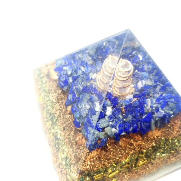 Orgonite Pyramide Lapis Lazuli Cristal - Protection - Bien être - Concentration