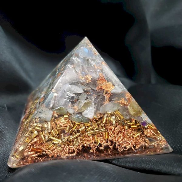 Orgonite Pyramide Labradorite Cuivre - Protection - Bien être