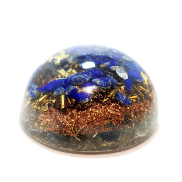 Orgonite Dôme - Lapis Lazuli Feuille d'OR - Protection - Bien être - Créativité