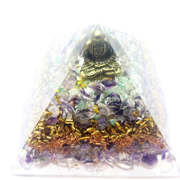 Q - Pyramide Bouddha - Améthyste/Aventurine Protection - Bien être - Prospérité