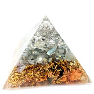 Pyramide Orgonite Fleur de vie - Labradorite