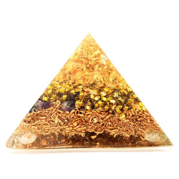 Orgonite Pyramide Fleur de vie - CUIVRE OR - Protection - Bien être